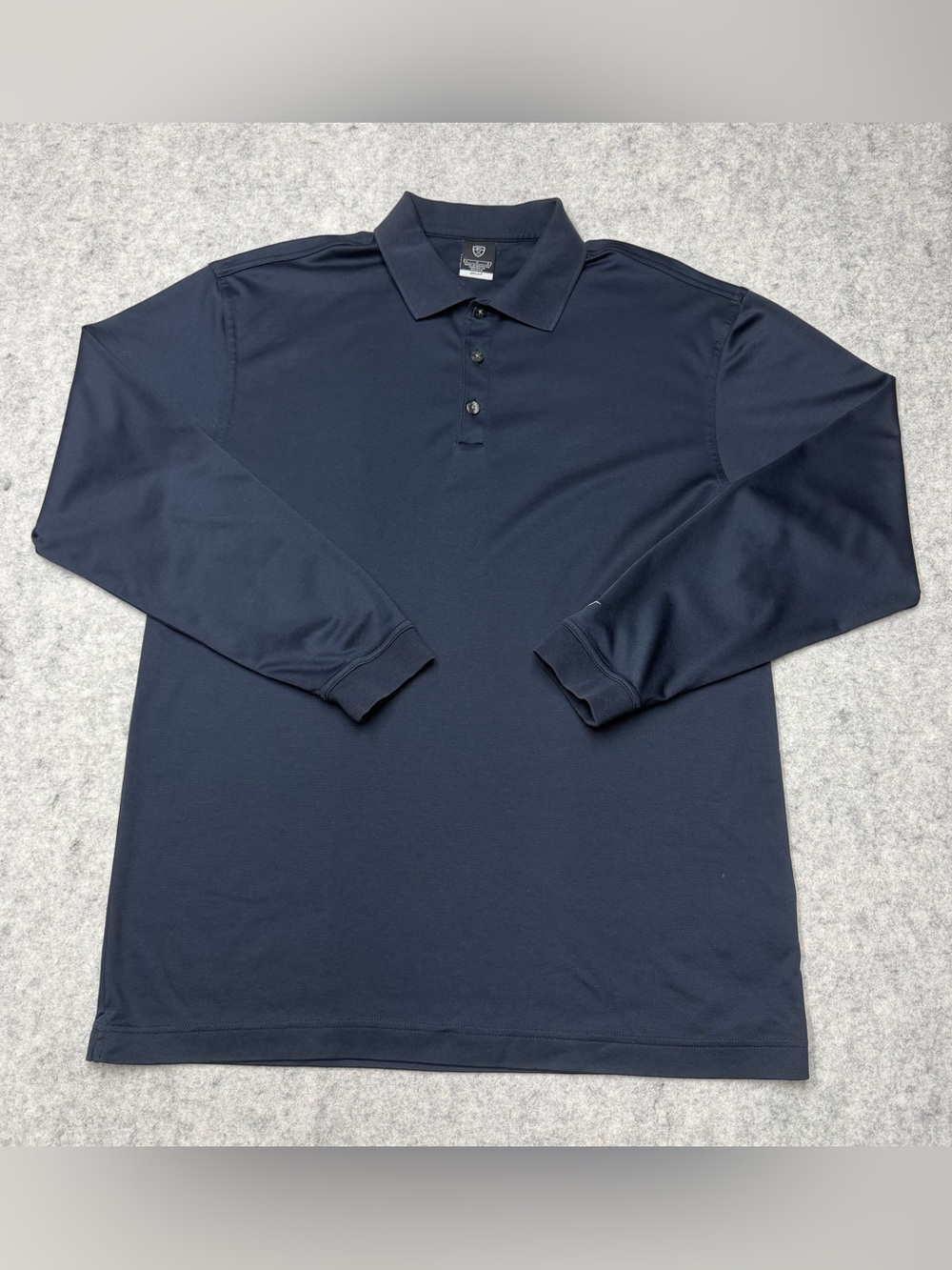 Nike Golf Men's Long Sleeve Polo Shirt Blue Dri-Fit Pullover Knit Sweater Large